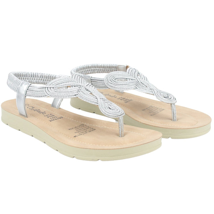 Sandalia Chalada Mujer Quina-1 Plateado Plano Sandalias Chalada