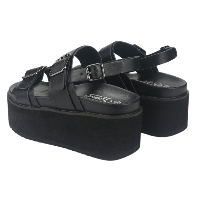 Sandalia Chalada Mujer Viru-31 Negro Plataforma Sandalias Chalada