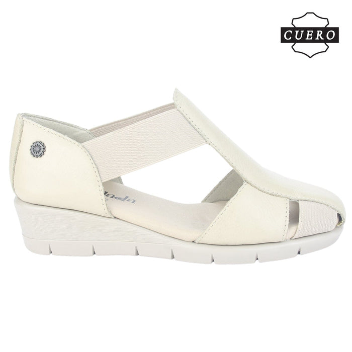 Sandalia de Cuero Chalada Mujer Calafate-3 Beige Casual Sandalias Chalada