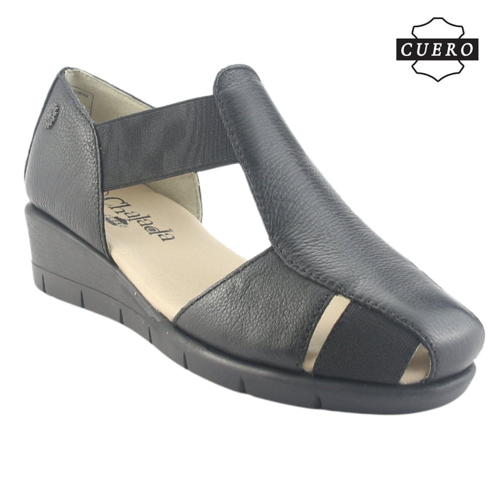 Sandalia de Cuero Chalada Mujer Calafate-3 Negro Casual Sandalias Chalada