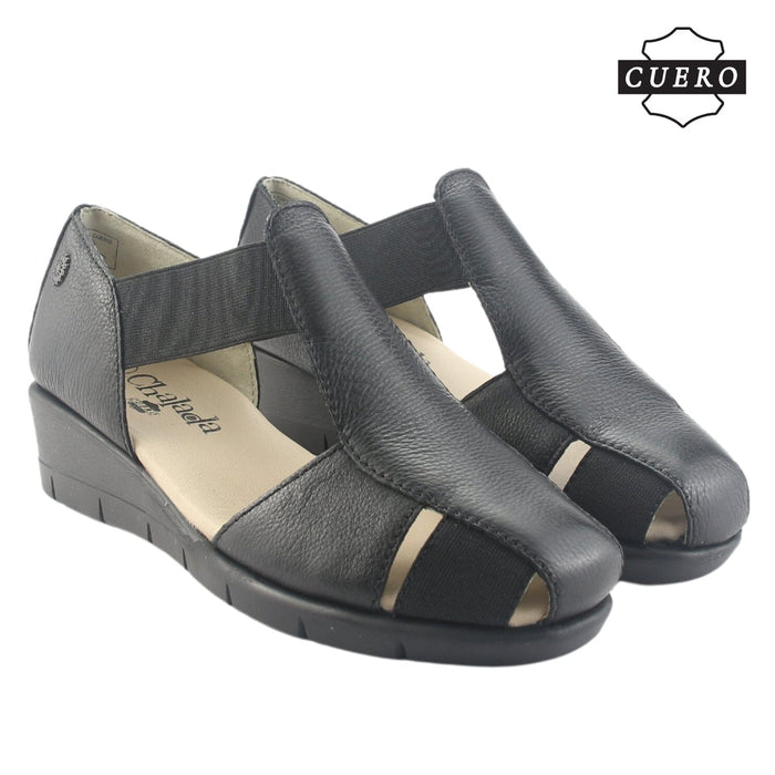 Sandalia de Cuero Chalada Mujer Calafate-3 Negro Casual Sandalias Chalada