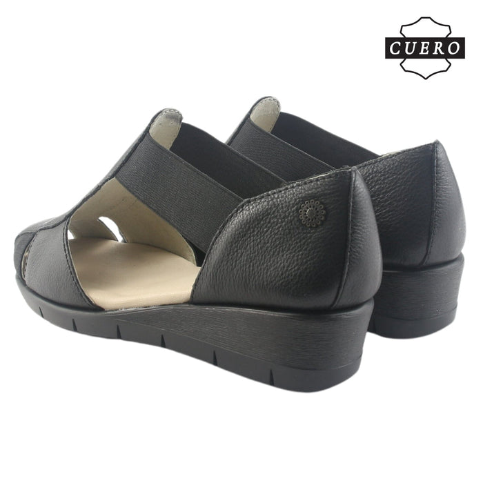 Sandalia de Cuero Chalada Mujer Calafate-3 Negro Casual Sandalias Chalada
