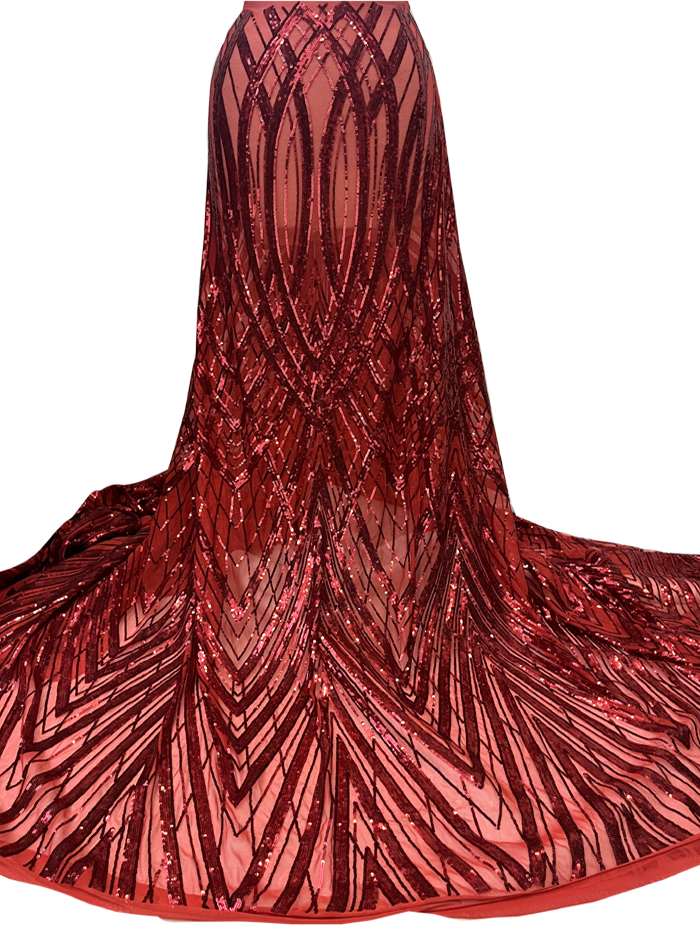 red sequin fabric for dress
