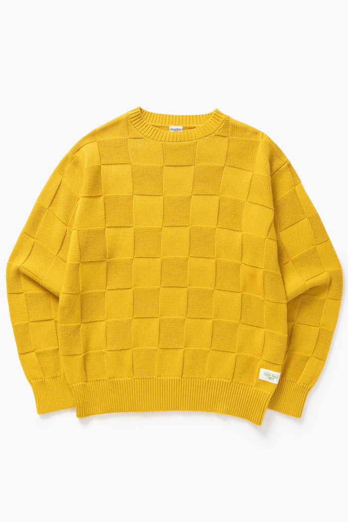 Service Works - Check Knit Crewneck - Ochre