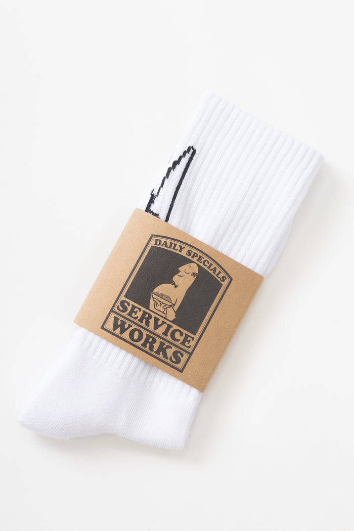 Service Works - Knife & Fork Socks - White