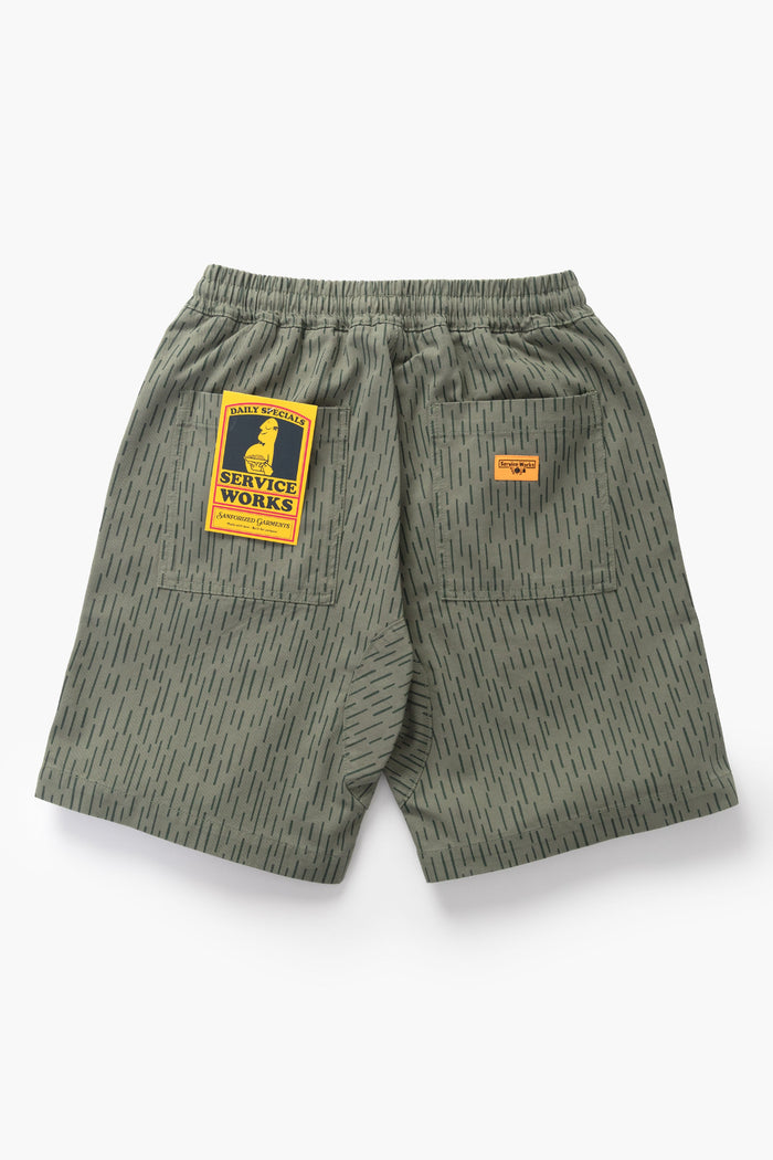 Service Works - Patterned Chef Shorts - Raindrop Green