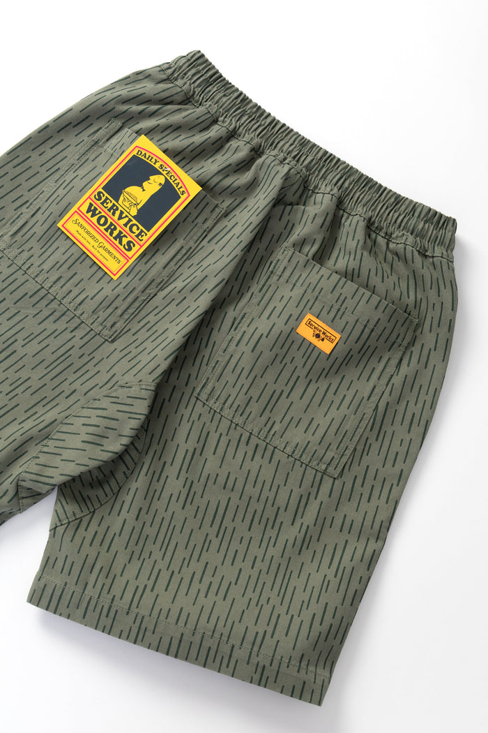 Service Works - Patterned Chef Shorts - Raindrop Green