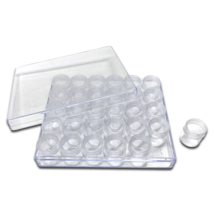 Set of 30 Clear Acrylic Gem Stone Jars