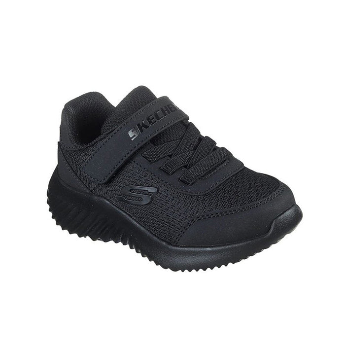 Boys black Skechers mesh sneakers with hook-and-loop straps