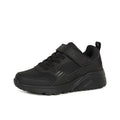 Black boys lace-up sneakers with padded collar and grippy rubber sole