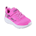 Skechers Go Run Elevate girls pink sneakers with lace-up front and white cushioned sole
