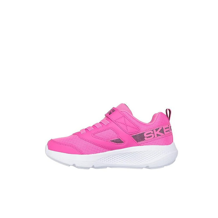 Skechers girls pink low-top sneakers with lace-up closure and textured white midsole