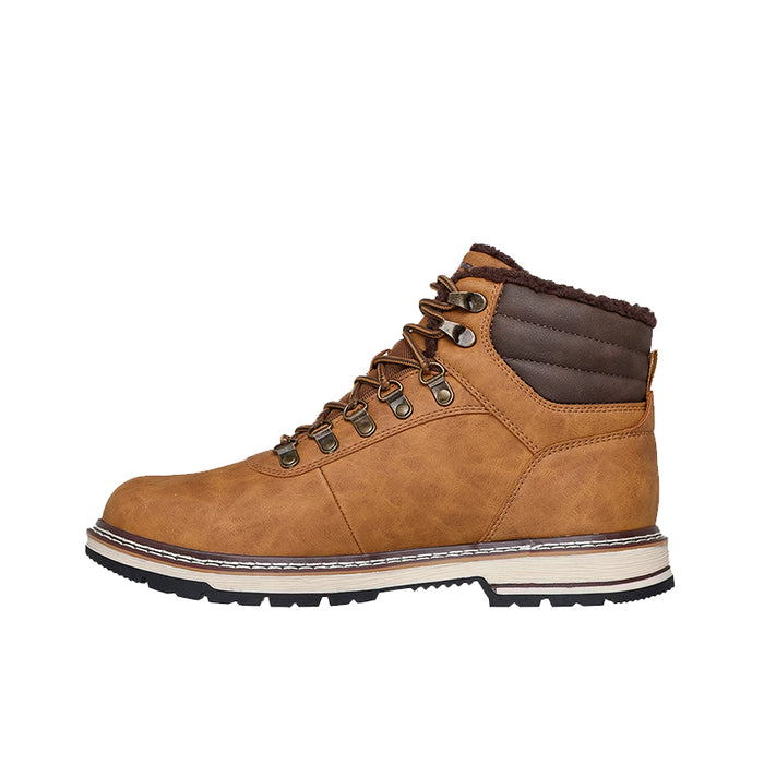 Skechers Corado Memphis lace-up hiking boots, brown, side profile and textured sole
