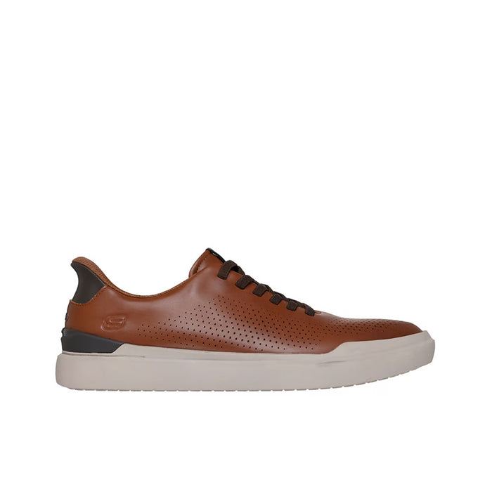 Men's Skechers slip-in sneakers in brown with dark side panel and white sole