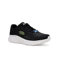 Men's Skechers Skech-Lite Pro sneakers in black mesh with lime accent logo and white sole