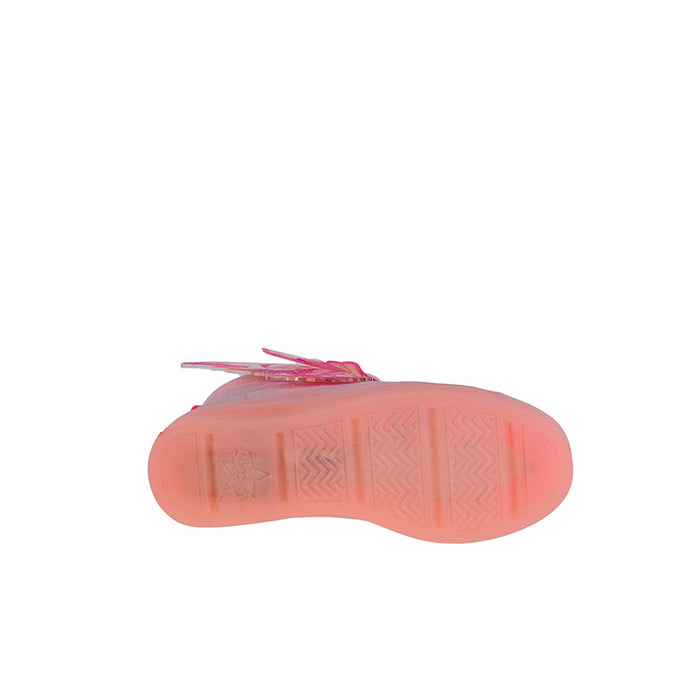 Girls high-top boots outsole, pink tread with light translucent bottom