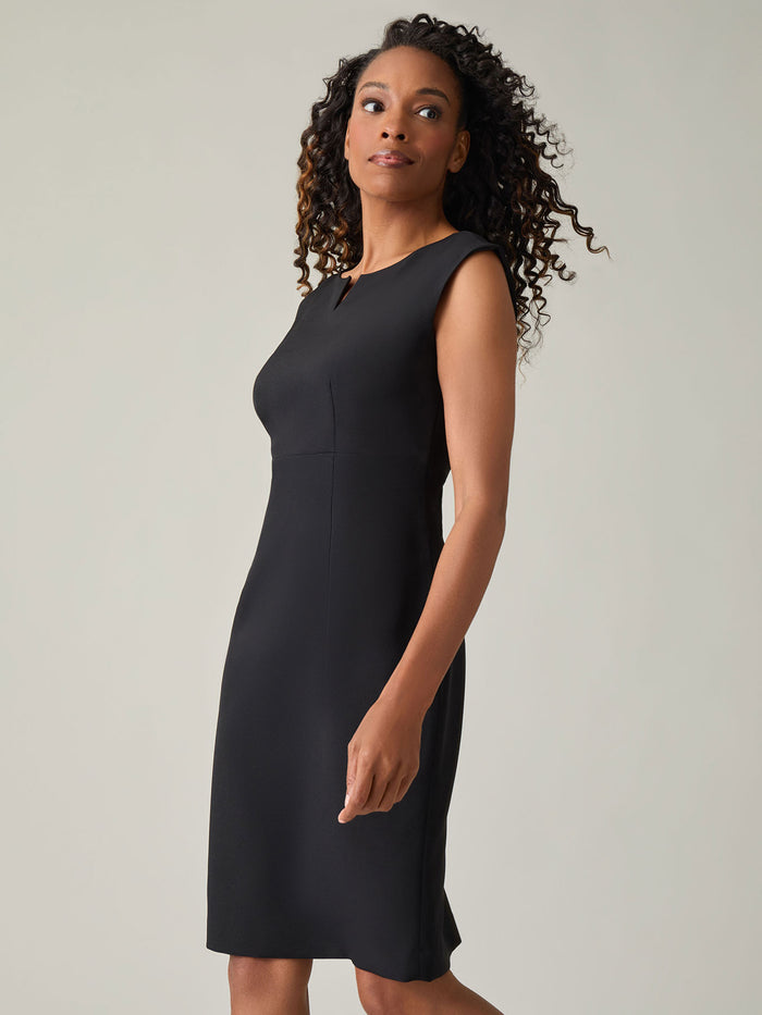 Charlotte Dress, Iconic Stretch Crepe, Black | Kasper