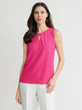 Plus Textured Keyhole Sleeveless Top, Pink Perfection | Kasper