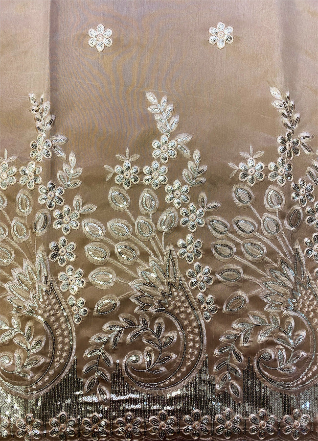 Tortilla Brown African George Lace Fabric
