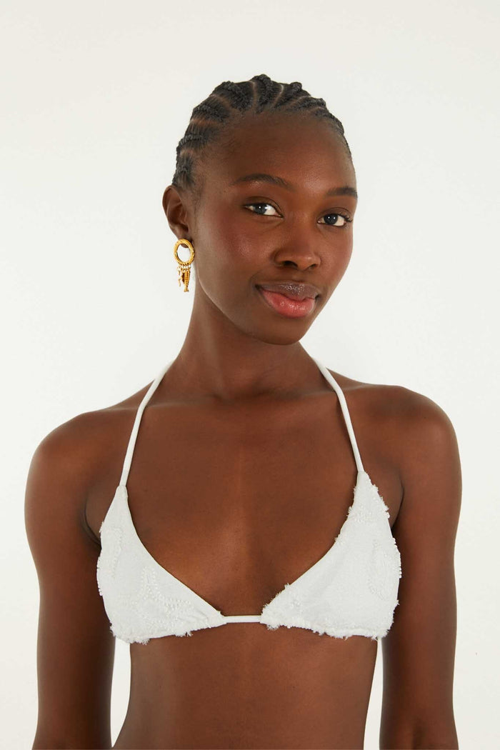 FARM Rio model wearing the Triangle Bikini Top With Tie On The Neck