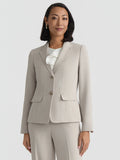Petite Two Button Blazer, Pebble Crepe, Summer Straw | Kasper