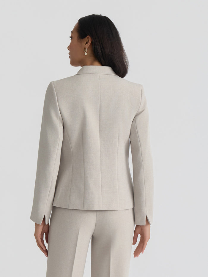 Petite Two Button Blazer, Pebble Crepe, Summer Straw | Kasper