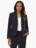 Stretch Crepe Two-Button Blazer, Black | Kasper
