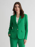 Two Button Blazer, Stretch Crepe, Lush Green | Kasper