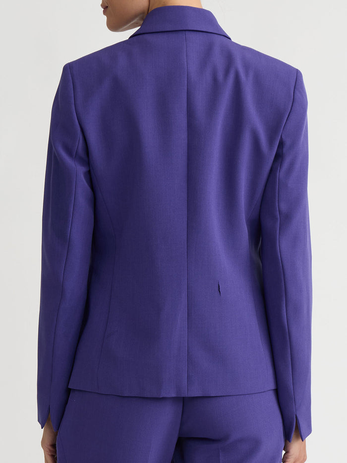 Two Button Blazer, Stretch Crepe, Regal Plum | Kasper