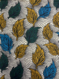 Veritable Block Prints Super Chiganvy Brand Wax Leaves Print Fabric