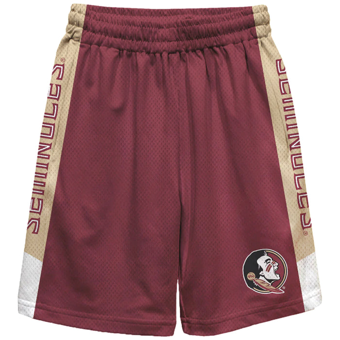 Vive La Fete Toddler/Youth Seminoles/Seminole Logo Mesh Shorts - Garnet/Gold