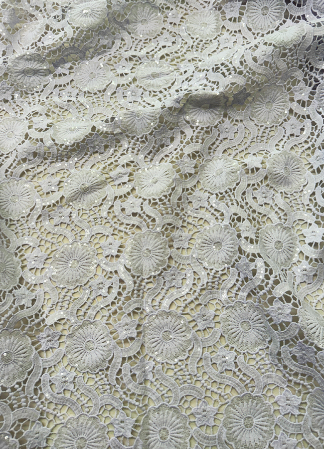White African Design Guipure Lace/ Corded Lace