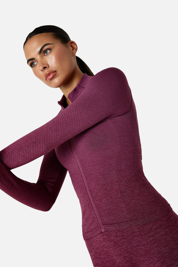 Womens Evocurve Seamless Track Jacket - Mineral Blush