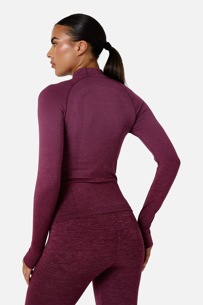 Womens Evocurve Seamless Track Jacket - Mineral Blush