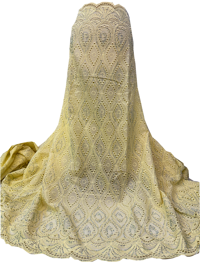 african swiss voile cotton with stones lace