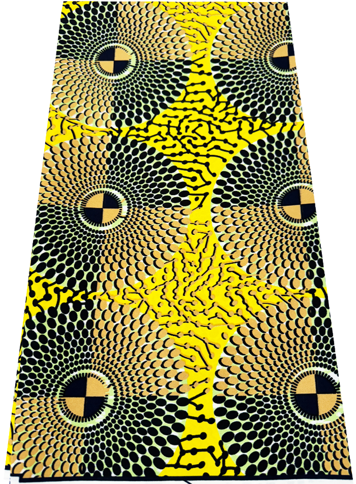 Yellow and Black African Wax Prints Fabric