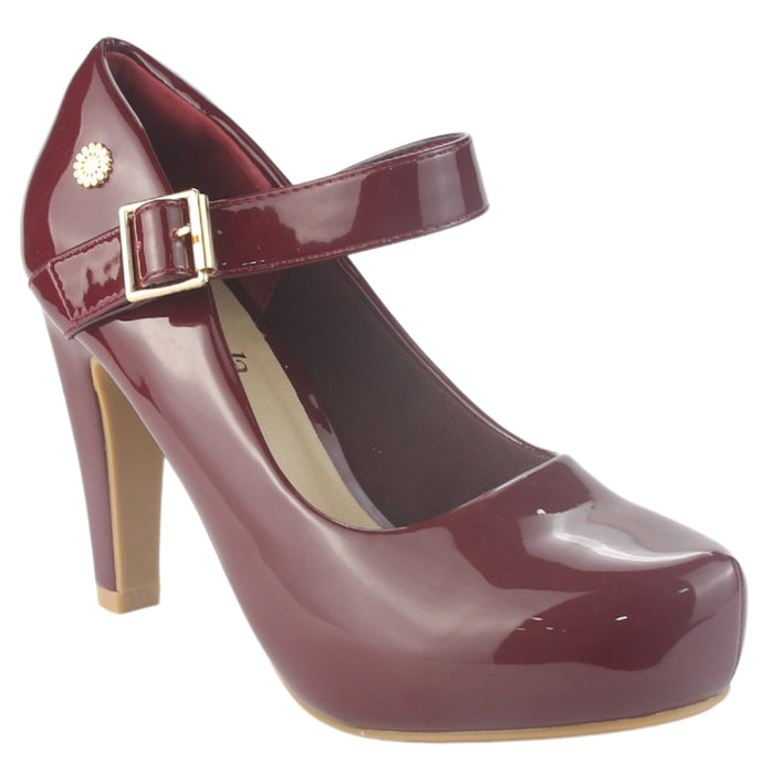 Zapato Chalada Mujer Fashion-71 Burdeo Casual Tacones Altos Chalada