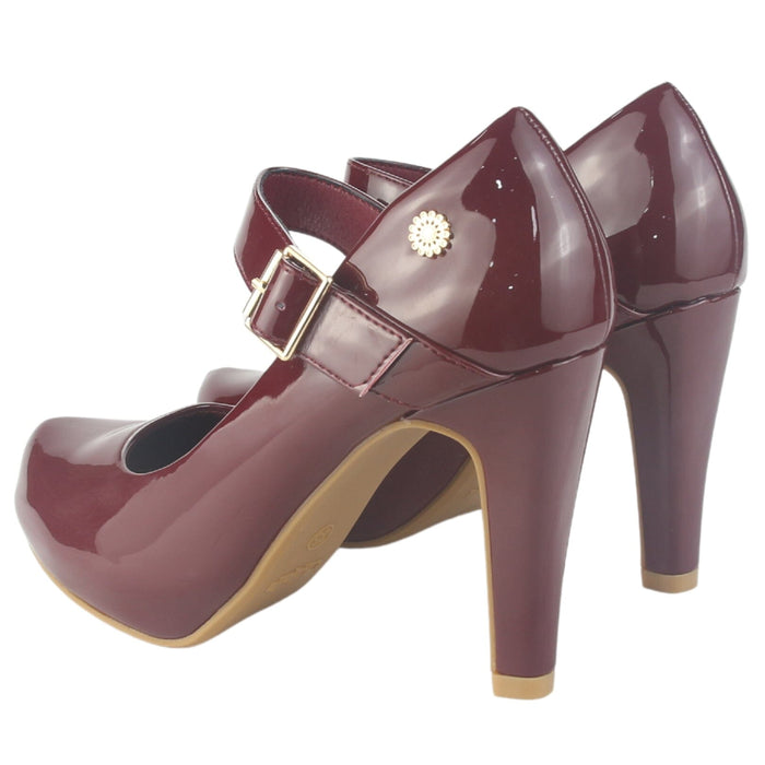 Zapato Chalada Mujer Fashion-71 Burdeo Casual Tacones Altos Chalada