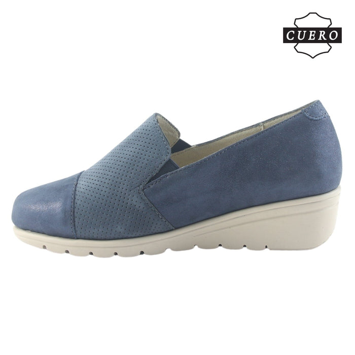 Zapato de Cuero Chalada Mujer Casia-1 Azul Casual Zapatos Planos Comfort Chalada