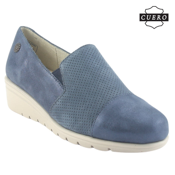 Zapato de Cuero Chalada Mujer Casia-1 Azul Casual Zapatos Planos Comfort Chalada