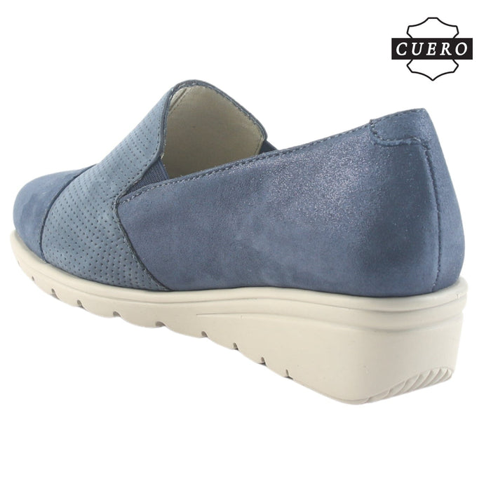 Zapato de Cuero Chalada Mujer Casia-1 Azul Casual Zapatos Planos Comfort Chalada