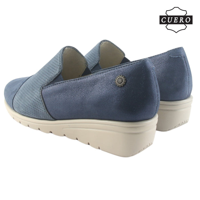 Zapato de Cuero Chalada Mujer Casia-1 Azul Casual Zapatos Planos Comfort Chalada