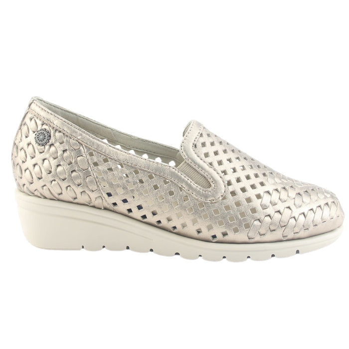 Zapato de Cuero Chalada Mujer Crose-1 Dorado Casual Zapatos Planos Comfort Chalada