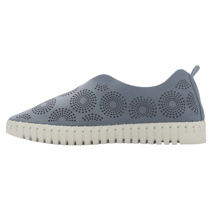 Zapato de Cuero Mujer Chalada Tren-1 Azul Casual Zapatos Planos Comfort Chalada