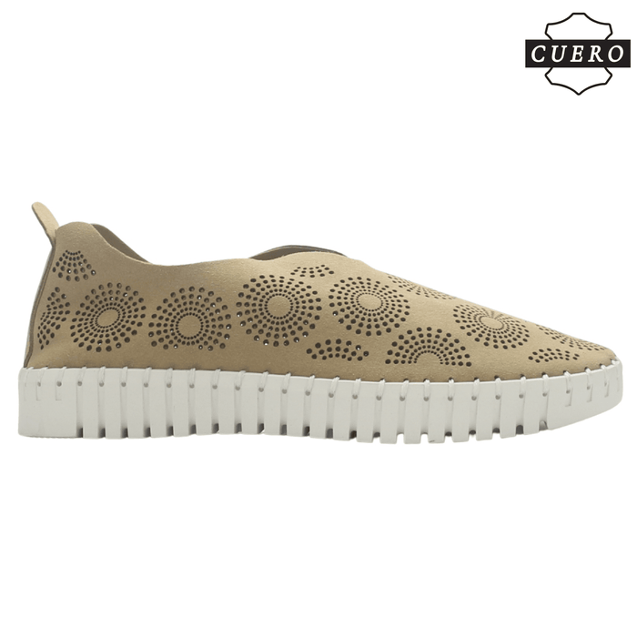 Zapato de Cuero Mujer Chalada Tren-1 Taupe Casual Zapatos Planos Comfort Chalada