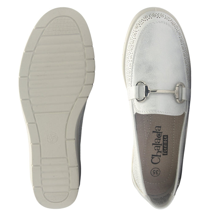 Zapato Mujer Chalada Cona-2 Plateado Casual Tacones Bajos Chalada